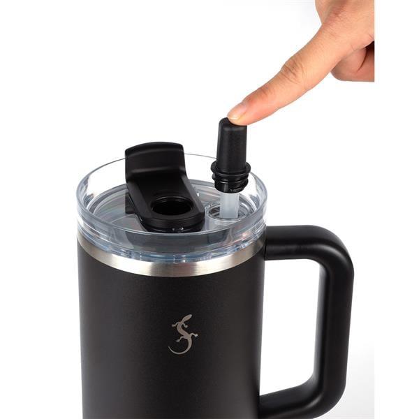 Lurch - “Big Cup” 1.2 L Mat Siyah, Paslanmaz Çelik Termos - Uzatılabilir Pipetli, Çift Cidarlı, Sızdırmaz - 240978