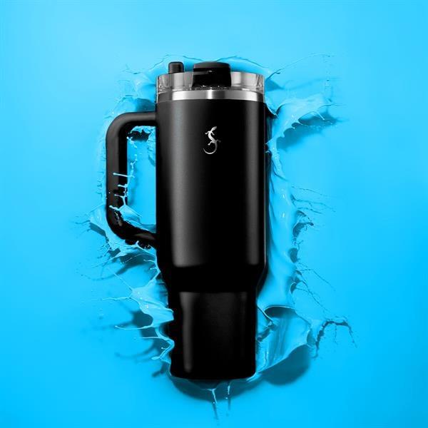 Lurch - “Big Cup” 1.2 L Mat Siyah, Paslanmaz Çelik Termos - Uzatılabilir Pipetli, Çift Cidarlı, Sızdırmaz - 240978