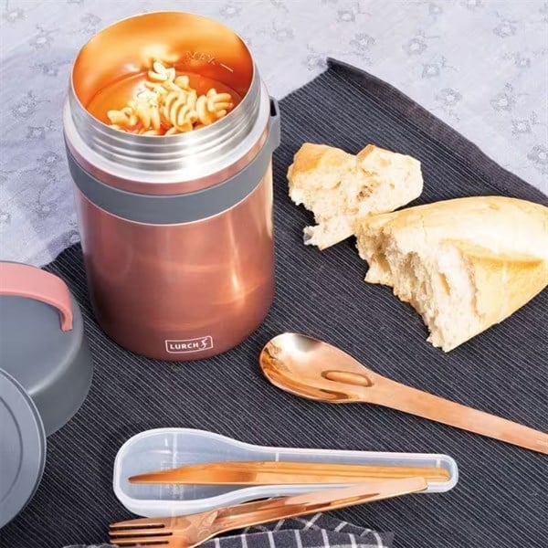 Lurch - "Iso-Pot" 800 ml Metalik Pembe, Paslanmaz Çelik - Çift Cidarlı Yemek Termosu - 240846