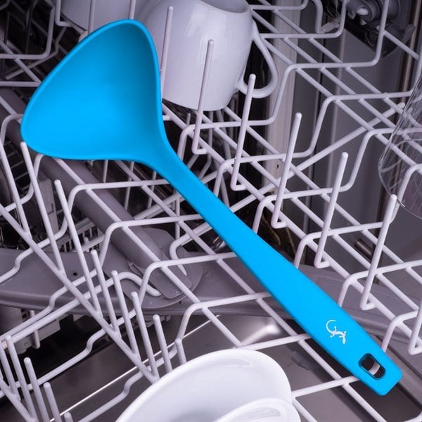 Lurch - Platin Silikon Çorba Kepçesi 28 cm Mavi - Yanmaz, Yapışmaz, Bükülmez, Çizmez, Tat ve Koku Bırakmaz - 240112