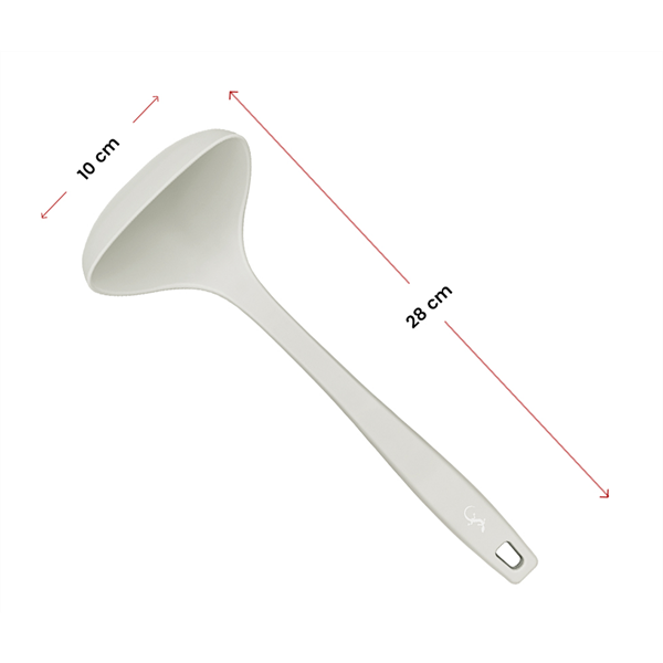 Lurch - Platin Silikon Çorba Kepçesi 28 cm Açık Gri -  Yanmaz, Yapışmaz, Bükülmez, Çizmez, Tat ve Koku Bırakmaz - 240012