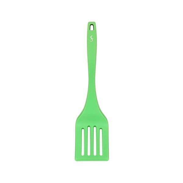 Lurch - Platin Silikon Delikli Spatula 32,5 cm Yeşil - Yanmaz, Yapışmaz, Bükülmez, Çizmez, Tat ve Koku Bırakmaz - 240083