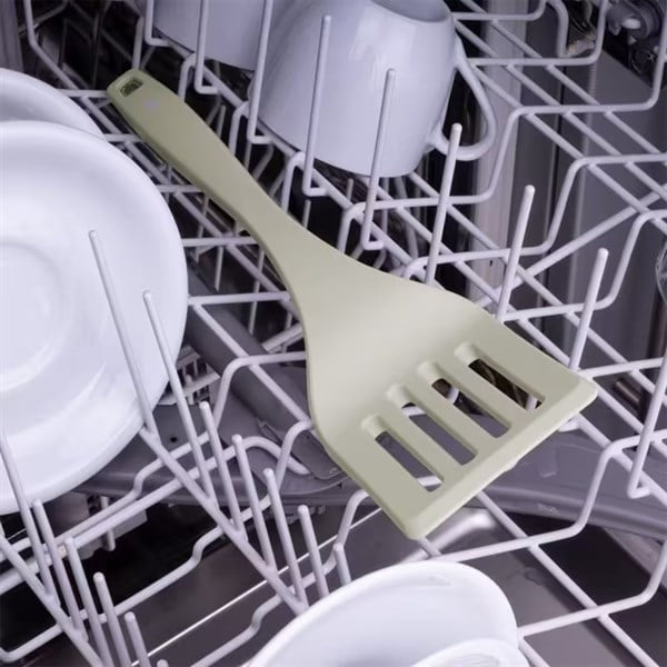 Lurch - Platin Silikon Delikli Spatula 32,5 cm Açık Gri - Yanmaz, Yapışmaz, Bükülmez, Çizmez, Tat ve Koku Bırakmaz - 240003