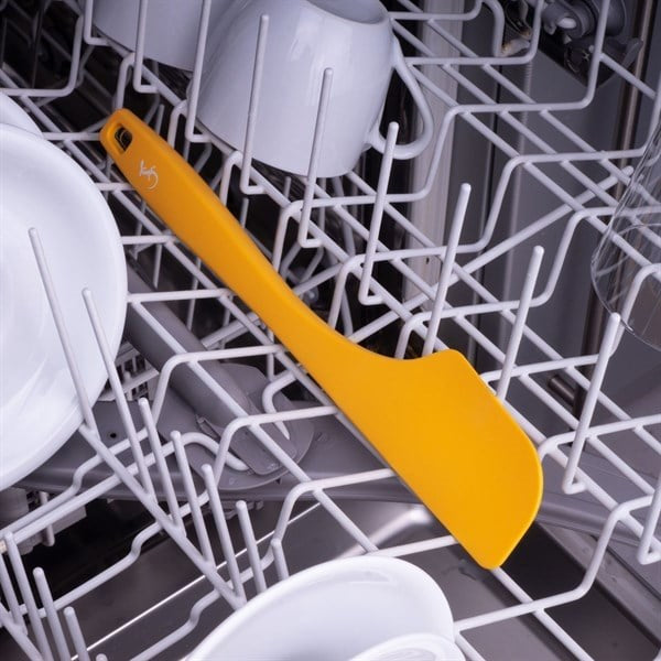 Lurch - Platin Silikon Hamur Kazıyıcı 28 cm Sarı - Yanmaz, Yapışmaz, Bükülmez, Çizmez, Tat ve Koku Bırakmaz - 240046