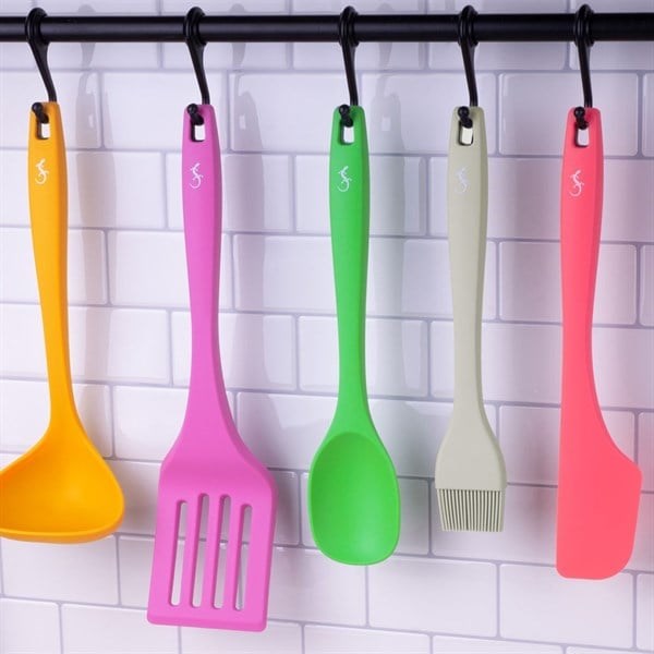 Lurch - Platin Silikon Mini Hamur Kazıyıcı 26 cm Siyah - Yanmaz, Yapışmaz, Bükülmez, Çizmez, Tat ve Koku Bırakmaz - 240605