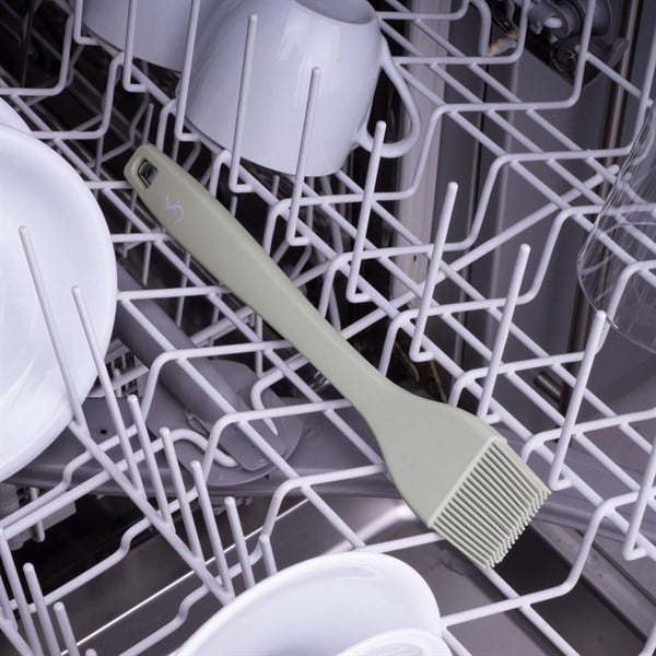 Lurch - Platin Silikon Pasta Fırçası  25,5 cm Açık Gri -  Yanmaz, Yapışmaz, Bükülmez, Çizmez, Tat ve Koku Bırakmaz - 240011