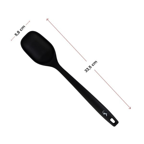 Lurch - Platin Silikon Servis Kaşığı 33,5 cm Siyah - Yanmaz, Yapışmaz, Bükülmez, Çizmez, Tat ve Koku Bırakmaz - 240614
