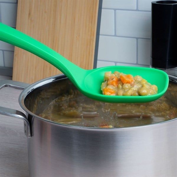 Lurch - Platin Silikon Servis Kaşığı 33,5 cm Yeşil - Yanmaz, Yapışmaz, Bükülmez, Çizmez, Tat ve Koku Bırakmaz - 240094