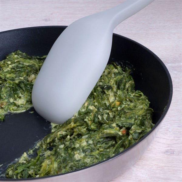 Lurch - Platin Silikon Servis Kaşığı 33,5 cm Açık Gri - Yanmaz, Yapışmaz, Bükülmez, Çizmez, Tat ve Koku Bırakmaz - 240014