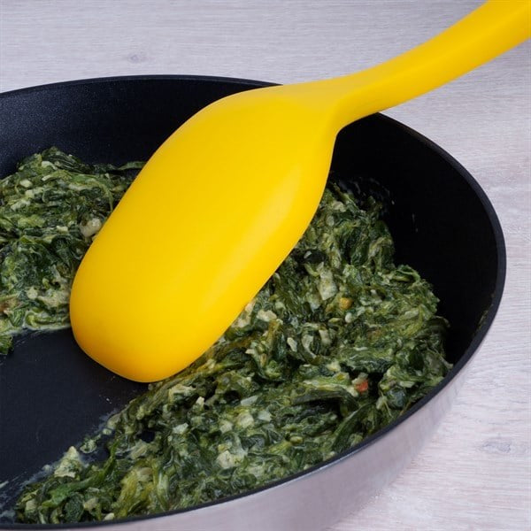 Lurch - Platin Silikon Servis Kaşığı 33,5 cm Sarı - Yanmaz, Yapışmaz, Bükülmez, Çizmez, Tat ve Koku Bırakmaz - 240054