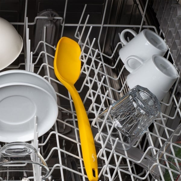 Lurch - Platin Silikon Servis Kaşığı 33,5 cm Sarı - Yanmaz, Yapışmaz, Bükülmez, Çizmez, Tat ve Koku Bırakmaz - 240054