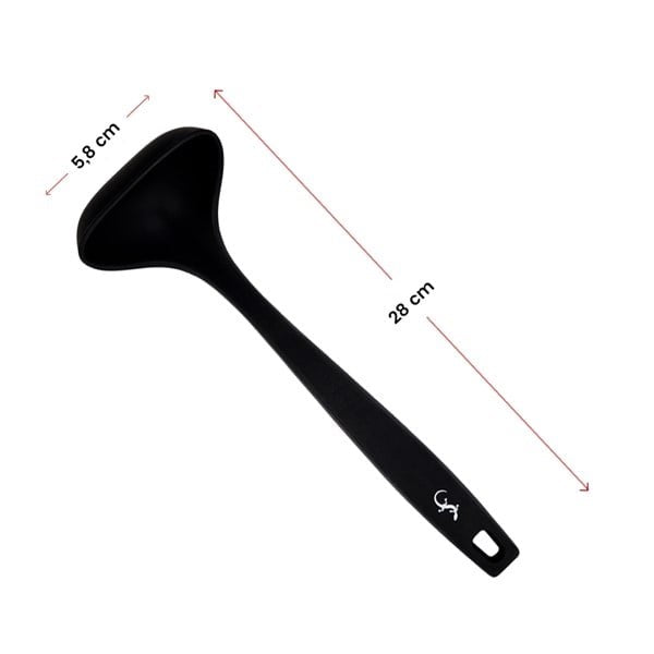 Lurch - Platin Silikon Sos Kepçesi 28 cm Siyah - Yanmaz, Yapışmaz, Bükülmez, Çizmez, Tat ve Koku Bırakmaz - 240615