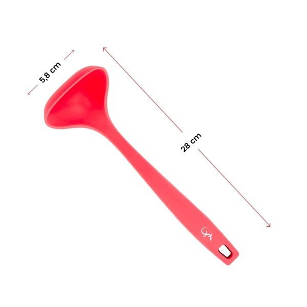 Lurch - Platin Silikon Sos Kepçesi 28 cm Somon - Yanmaz, Yapışmaz, Bükülmez, Çizmez, Tat ve Koku Bırakmaz - 240075