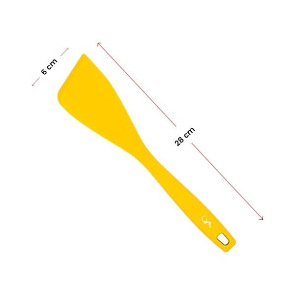 Lurch - Platin Silikon Spatula 28 cm Sarı - Yanmaz, Yapışmaz, Bükülmez, Çizmez, Tat ve Koku Bırakmaz - 240044