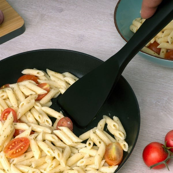 Lurch - Platin Silikon Spatula 28 cm Siyah - Yanmaz, Yapışmaz, Bükülmez, Çizmez, Tat ve Koku Bırakmaz - 240604