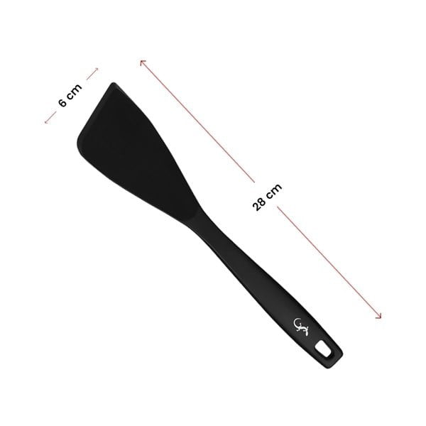 Lurch - Platin Silikon Spatula 28 cm Siyah - Yanmaz, Yapışmaz, Bükülmez, Çizmez, Tat ve Koku Bırakmaz - 240604