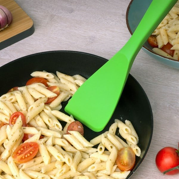 Lurch - Platin Silikon Spatula 28 cm Yeşil - Yanmaz, Yapışmaz, Bükülmez, Çizmez, Tat ve Koku Bırakmaz - 240084