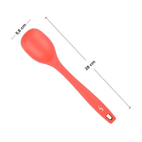 Lurch - Platin Silikon Yemek Kaşığı 28 cm Somon - Yanmaz, Yapışmaz, Bükülmez, Çizmez, Tat ve Koku Bırakmaz - 240061