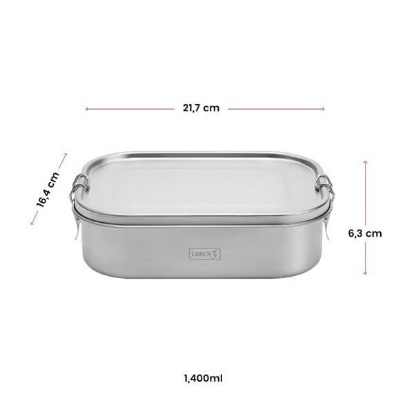 Lurch - "Snap" 1,400 ml Sızdırmaz, Komple Paslanmaz Çelik Ayraçlı Öğle Yemeği Kutusu- 240882