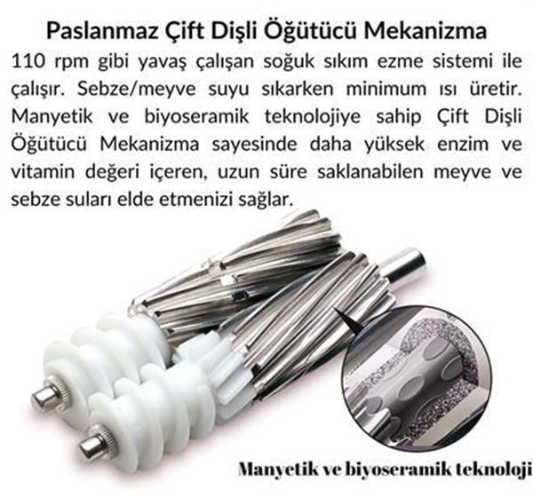 Tribest - Greenstar Elite Soğuk Sıkım Meyve Ve Sebze Sıkacağı - GSE-5000-F-Beyaz