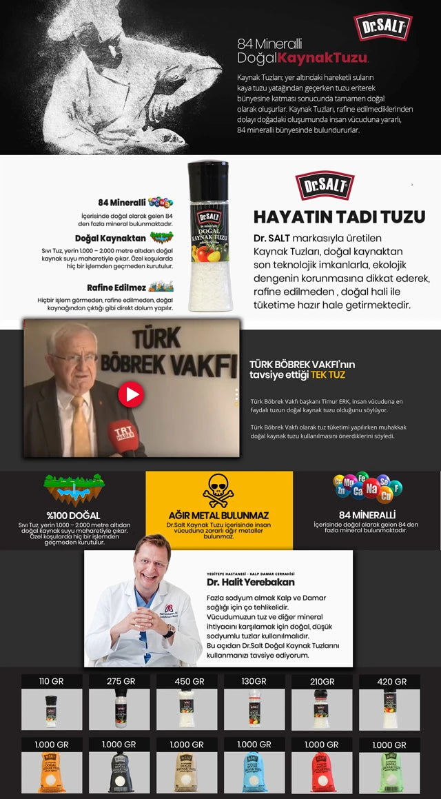 Doğal Kaynak Tuzu Seramik Değirmen 420 Gr.